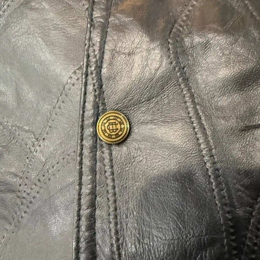 Vintage Duke Haband Genuine Leather Vest Black Mens Size XL Motorcycle Bikercore - Picture 4 of 7